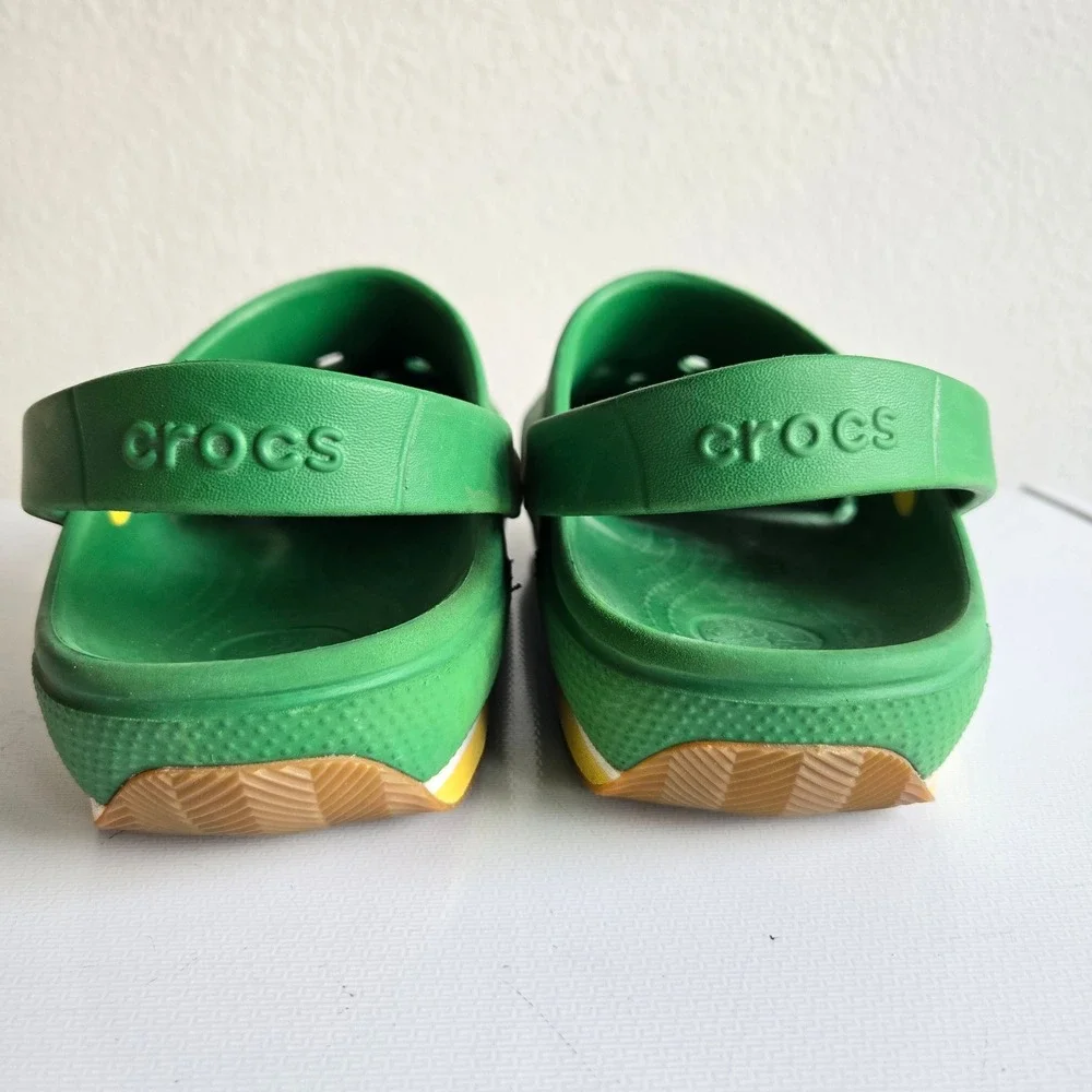 Crocs Retro Runner Green Yellow Clogs Mens 9 Womens 11 Scooby Doo Jibbitz Charm